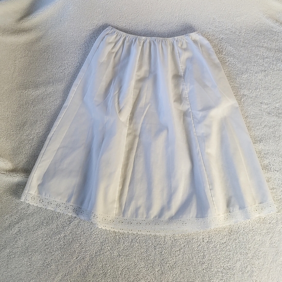Unknown Other - Vintage White Cotton Eyelet Half Slip Size Small to Medium